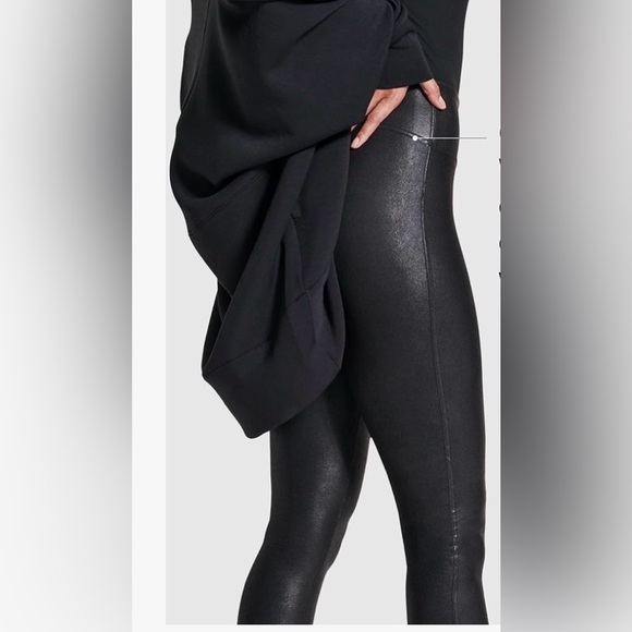 NWT Spanx Black Women's Faux Leather Leggings - Picture 2 of 9